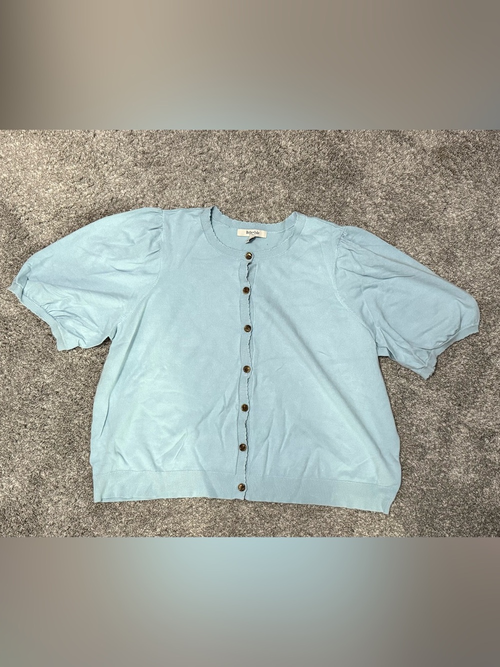 torrid belle isle scalloped cardi - light Blue Short Sleeve Button Cardigan